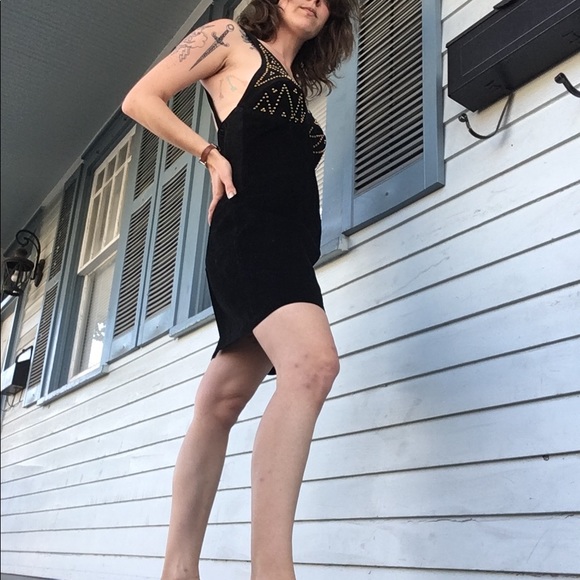Amazing vintage suede punk rock minidress - Picture 4 of 5